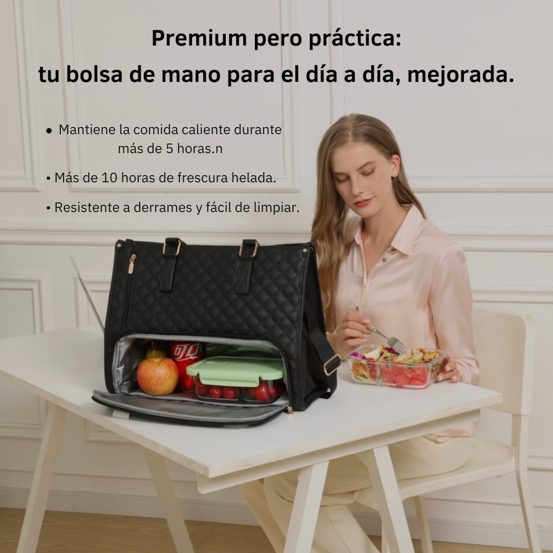 Tote Multifuncional con Bolsillo Aislado para Comida y Laptop