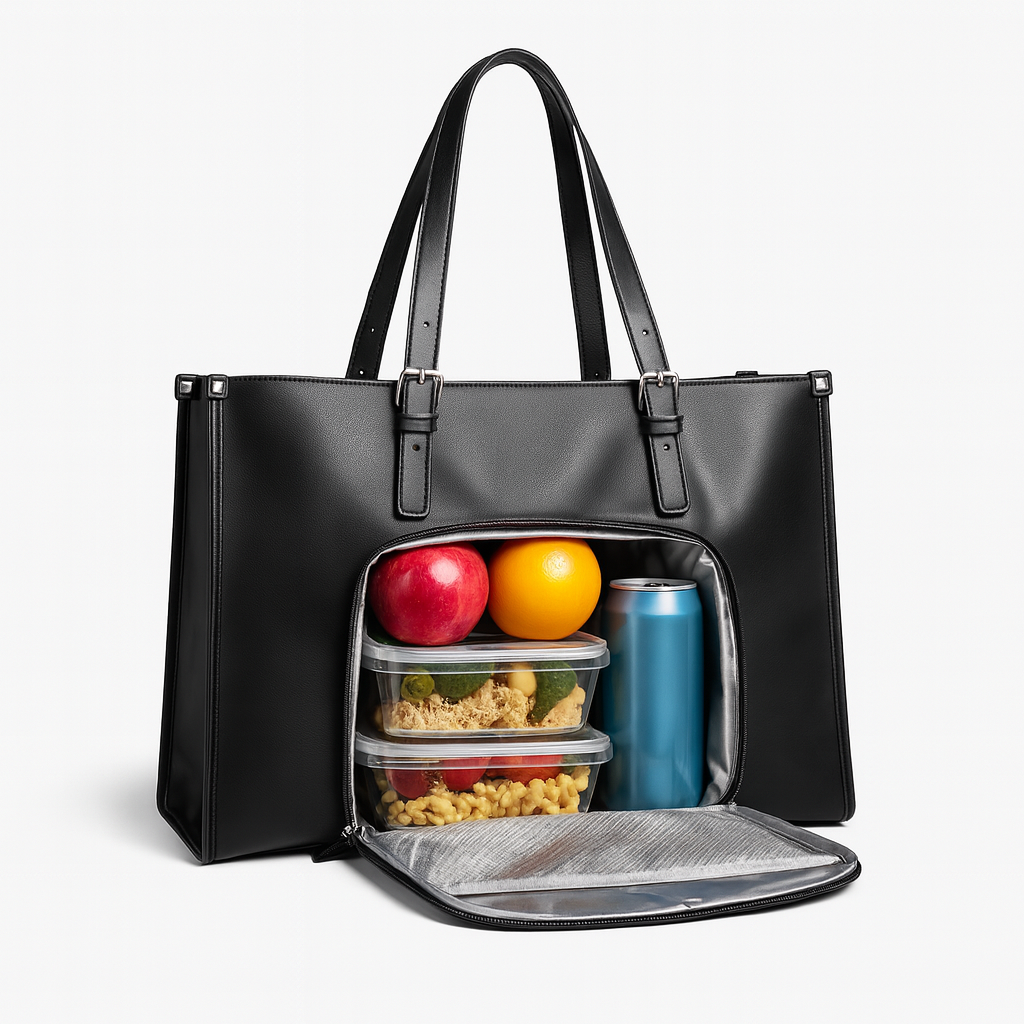 Tote Multifuncional con Bolsillo Aislado para Comida y Laptop